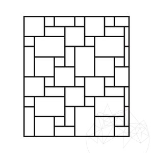 Trawertyn Latte PREMIUM French Pattern Set Brushed and Daltuit, 3 cm
