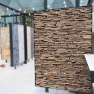 Paski 3D Slate Rusty Brown | Kamień dekoracyjny do okładzin pionowych, zewnętrznych i wewnętrznych (10-12/paleta)