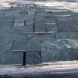 Slate Green Alpi Alpi Natur, 10 cm x LL x 1,3 cm | Kamień dekoracyjny - pionowe płytki, na zewnątrz i do wewnątrz (25 m2/paleta)