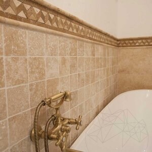 Klasyczna listwa trawertynowa M1, 2 x 2 x 30,5 cm