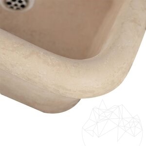 Zlewozmywak Arco Travertine Classic SCAS2, 47 x 47 x 19 cm
