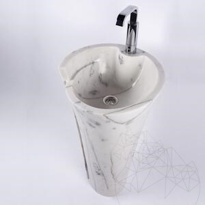 Zlewozmywak Tao Milos - Calacatta Lilac Marble, 42 x 85 cm