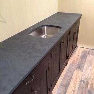 Black Slate Countertop Brushed 200 x 65 x 3 cm