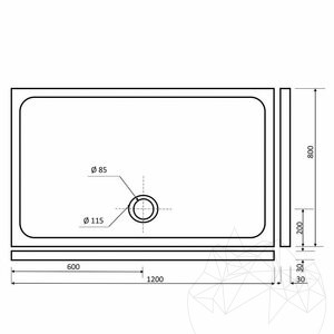 Brodzik ULTRA FLAT mleczny trawertyn, 120 x 80 x 3 cm
