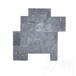 Ceppo Grey Marble French Pattern Set Antichizat, 1,2 cm
