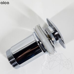 Alca Plast wentylator umywalkowy click/clack (mosiądz chromowany, 5/4", bez spłukiwania wstępnego, duży korek)