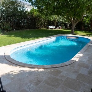 Travertine Classic French Pattern Brushed and Chiselled Set, 3 cm