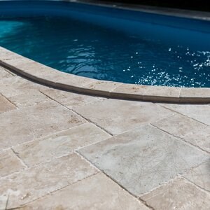 Travertine Classic French Pattern Brushed and Chiselled Set, 3 cm