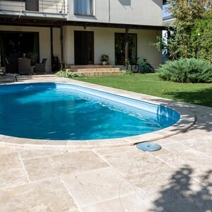 Travertine Classic French Pattern Brushed and Chiselled Set, 3 cm
