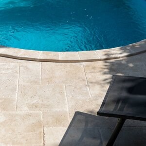 Travertine Classic French Pattern Brushed and Chiselled Set, 3 cm