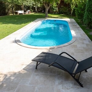 Travertine Classic French Pattern Brushed and Chiselled Set, 3 cm