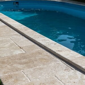 Travertine Classic French Pattern Brushed and Chiselled Set, 3 cm