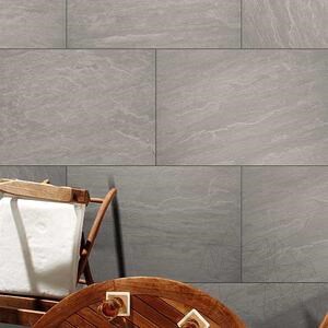 Kamień spiekany L'ALTRA PIETRA Tempio Kandla Grey, 40 X 80 X 2 cm, R11 - Antypoślizgowy do użytku na zewnątrz