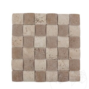 Mozaic Travertin Classic si Noce 3D Pillow Antichizat, 5 x 5 cm