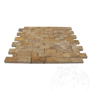 Mozaic Travertin Yellow Scapitat, 2,5 x 5 cm