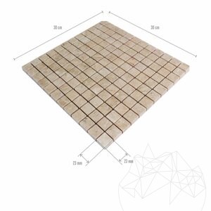 Mozaic Marmura Light Beige Polisata, 2,3 x 2,3 cm