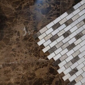 Mozaic Marmura Mix Polisata, 3,2 x 1,5 cm (Emperador/Tundra/Mugla)