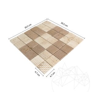 Mozaic Travertin Classic-Noce Rizat, 4,7 x 4,7 cm