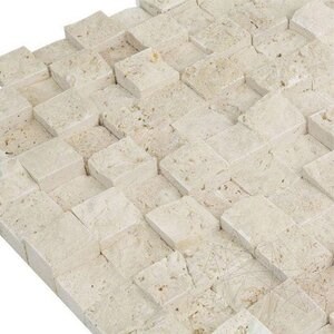 Mozaic Travertin Classic 3D Scapitat, 2,5 x 2,5 cm