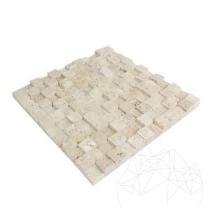 Mozaic Travertin Classic 3D Scapitat, 2,5 x 2,5 cm