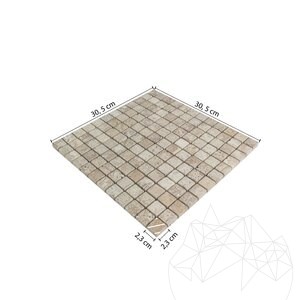 Mozaic Travertin Latte Antichizat, 2,3 x 2,3 cm