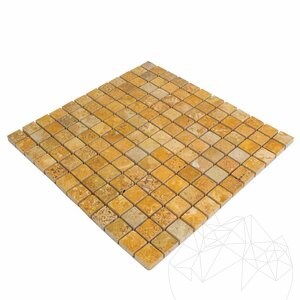 Mozaic Travertin Yellow Polisat, 2,3 x 2,3 cm