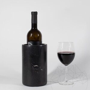 Marmurowy stojak na wino Czarny