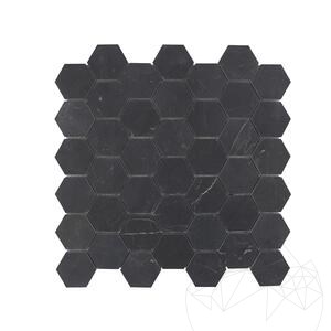 Mozaic Marmura Nero Marquina Hexagon Mata