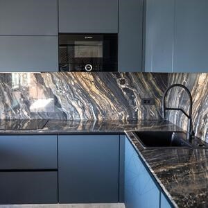 Marble Slab Picasso Black Polished, 2 cm
