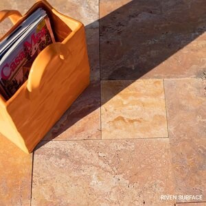 Trawertyn Peach Cross Cut French Pattern Set Brushed, 1,2 cm