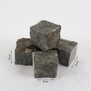 Kamień Szary Granit Antracyt Natur, 8 x 8 x 8 cm
