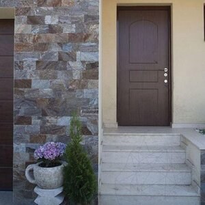 Slate Rusty Brown Natur, 10 cm x LL | Kamień dekoracyjny - Płytki pionowe, zewnętrzne-wewnętrzne