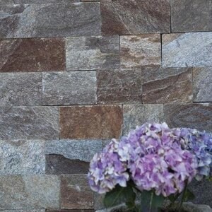 Slate Rusty Brown Natur, 10 cm x LL | Kamień dekoracyjny - Płytki pionowe, zewnętrzne-wewnętrzne