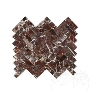 Mozaika Marmurowa Red Levanto Chevron Polisata