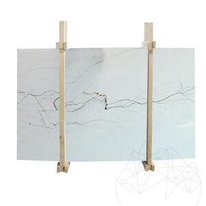Red Veined Polished Marble Slab, 2 cm