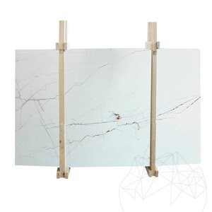 Red Veined Polished Marble Slab, 2 cm
