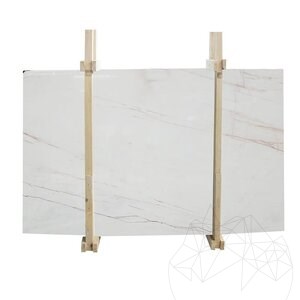 Red Veined Polished Marble Slab, 2 cm