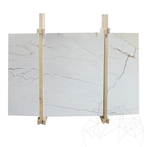 Red Veined Polished Marble Slab, 2 cm