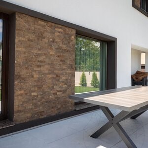 Slate Rusty Brown Natur, 5 cm x LL | Kamień dekoracyjny - Płytki pionowe, zewnętrzne-wewnętrzne