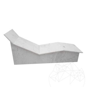 Ławka ogrodowa - Sezlong Marmur Calacatta Lucina Polisata, 194 x 60 x 96 cm