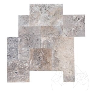 Trawertyn Silver Cross Cut French Pattern Set Brushed, 1,2 cm - Produkt na specjalne zamówienie