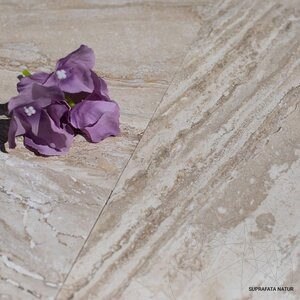Trawertyn Striated Beige French Pattern Set Mat, 1,2 cm
