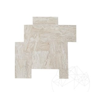 Trawertyn Striated Beige French Pattern Set Mat, 1,2 cm