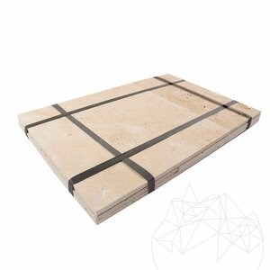 Trawertyn Classic Cross Cut French Pattern Set Brushed, 1,2 cm