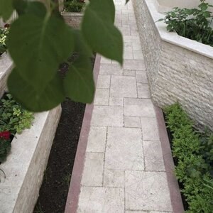 Travertine Classic French Pattern Brushed and Chiselled Set, 3 cm