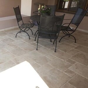 Travertine Classic French Pattern Brushed and Chiselled Set, 3 cm