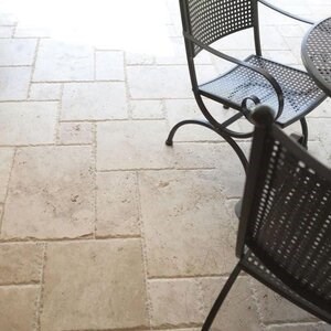 Travertine Classic French Pattern Brushed and Chiselled Set, 3 cm