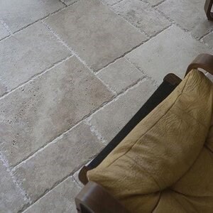 Travertine Classic French Pattern Brushed and Chiselled Set, 3 cm