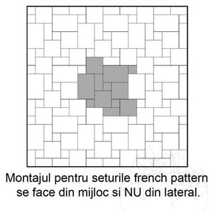 Trawertyn Classic Cross Cut French Pattern Set Brushed, 1,2 cm