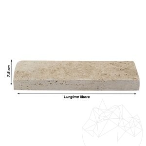 Trawertyn Classic Scapitat, 7,5 cm x LL x 2,2 cm